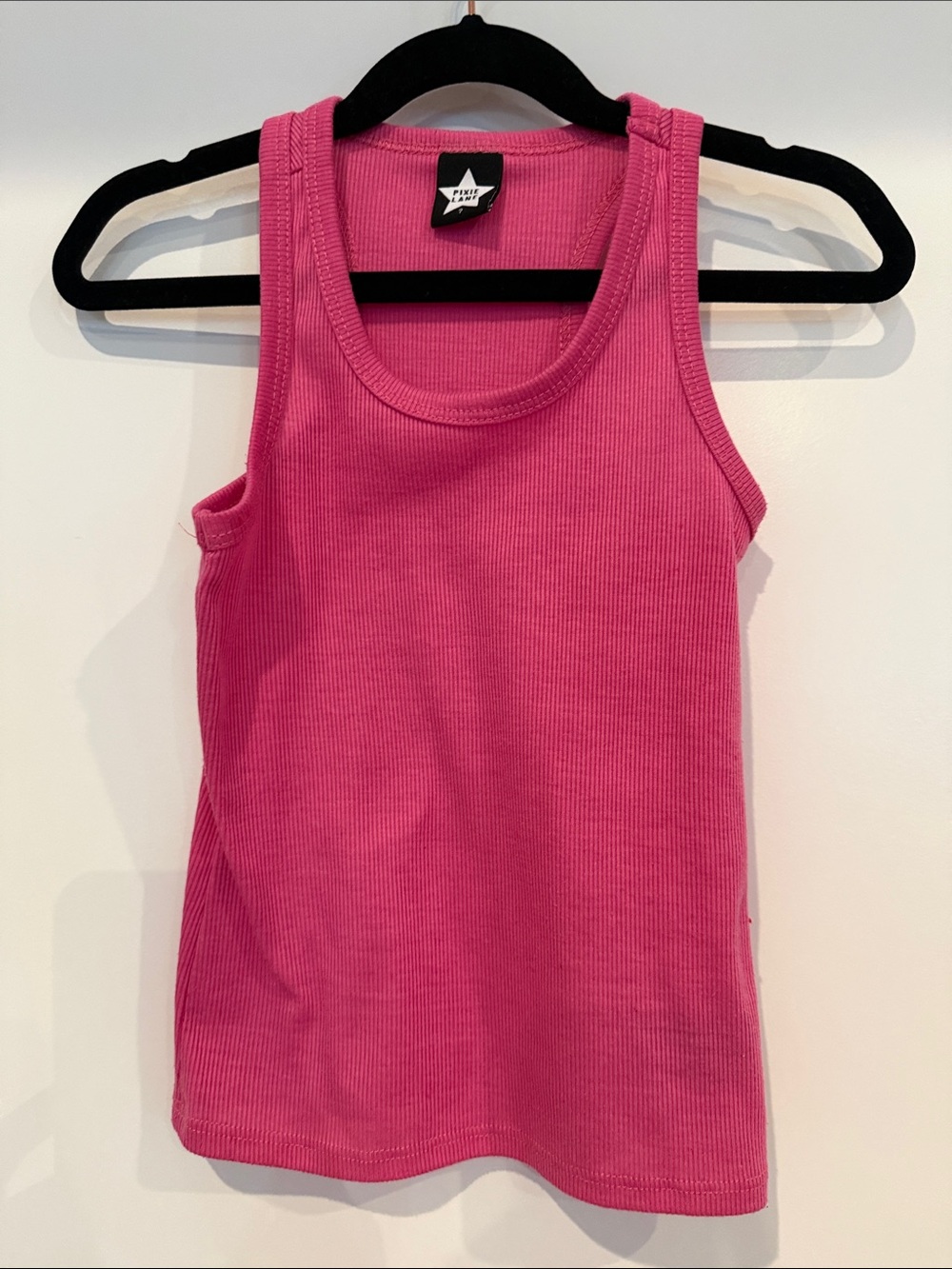 Label Pink Ribbed Tank Top for Kids